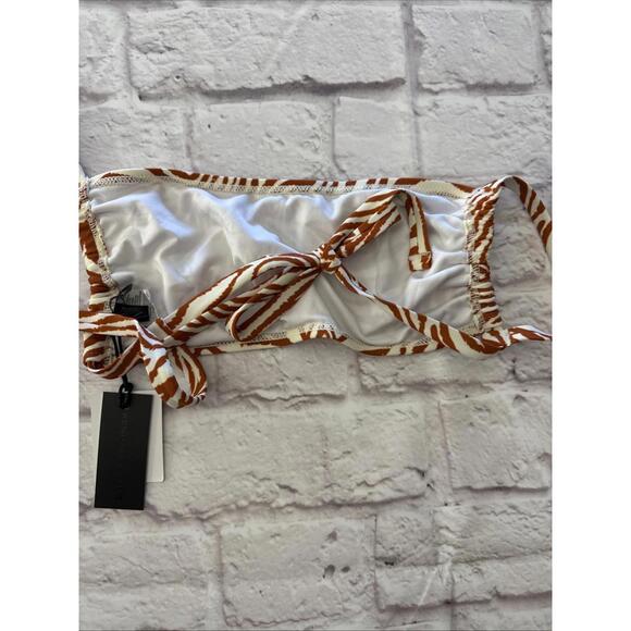 Kendall & Kylie XL Brown Rust Abstract Tiger Zebra Animal Bikini NWT - Picture 5 of 9